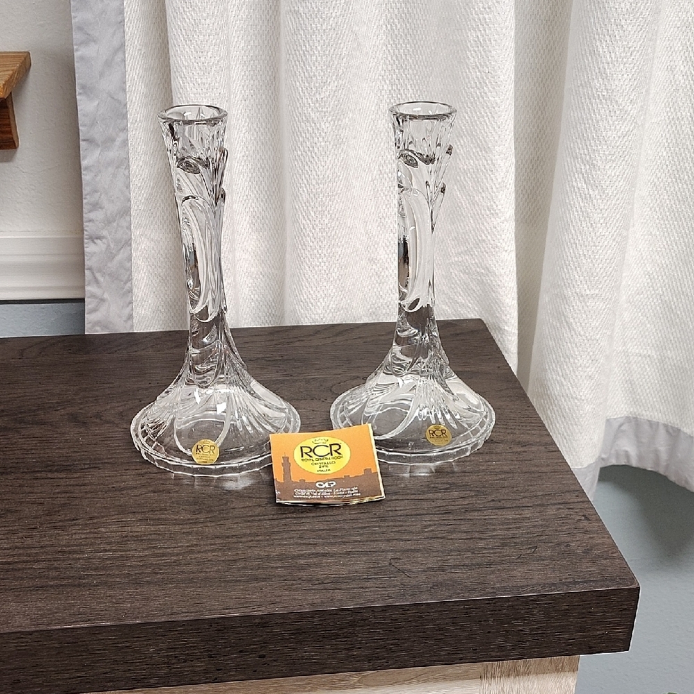RCR Crystal Clear Candle Holders Italia